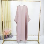 Open Front Abaya Muslim Out Kaftan Loose Long Sleeve Maxi Length Dress ,Women Jilbabs Cardigan Coat And Sleeveless Inner Dress - Image 2
