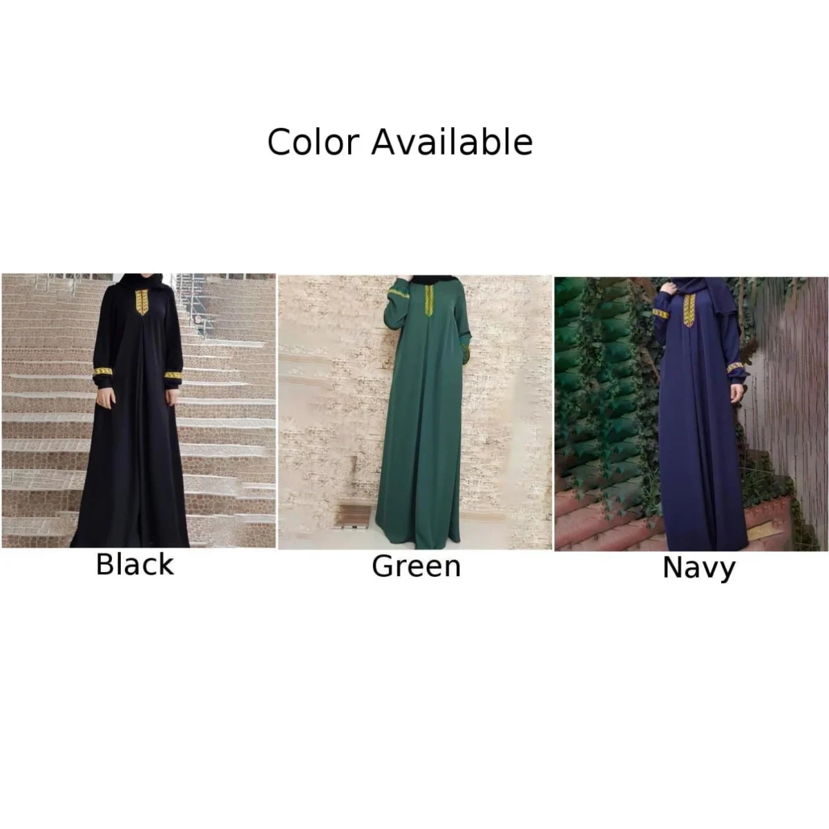 Stylish Dress Female\'s Clothes Abaya Prayer Maxi Dress Ladies Arab Robe Long Sleeve Muslim Dresses Women Plain - Image 2