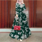 Ramadan Morocco Dubai Abayas for Women Print Dress Jalabiya Sashes Lace Up Eid Muslim Islam Vestidos Kaftan Saudi Arab Long Robe - Image 3