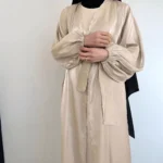 ⁦Muslim Dress Open Abaya Women Modest Dresses Jalabiya Cardigan Robe Sashes Ramadan Morocco Dubai Abayas Kaftan Eid Vestidos⁩ - الصورة ⁦2⁩