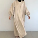 ⁦Muslim Dress Open Abaya Women Modest Dresses Jalabiya Cardigan Robe Sashes Ramadan Morocco Dubai Abayas Kaftan Eid Vestidos⁩ - الصورة ⁦3⁩