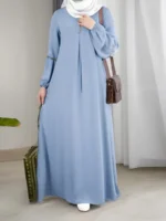 Fashion Long Sleeve Muslim Maxi Dresses for Women Saudi Arabia Dubai Abaya Party Casual Sequin Sundress Casual Morocco Kaftan - Image 5