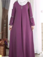 Fashion Long Sleeve Muslim Maxi Dresses for Women Saudi Arabia Dubai Abaya Party Casual Sequin Sundress Casual Morocco Kaftan - Image 6