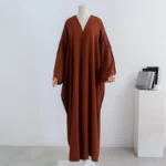 Muslim Out Open Front Abaya Cardigan Smocking Sleeve One-piece Prayer Women Jilbab Islamic Clothing Dubai Saudi Robe Turkish - Image 5